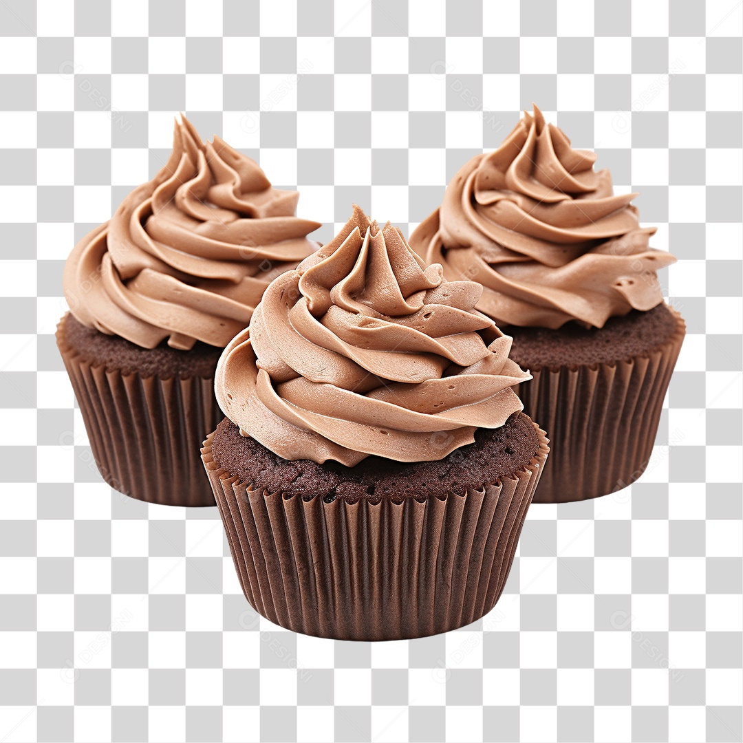 Cupcake de Chocolate PNG Transparente