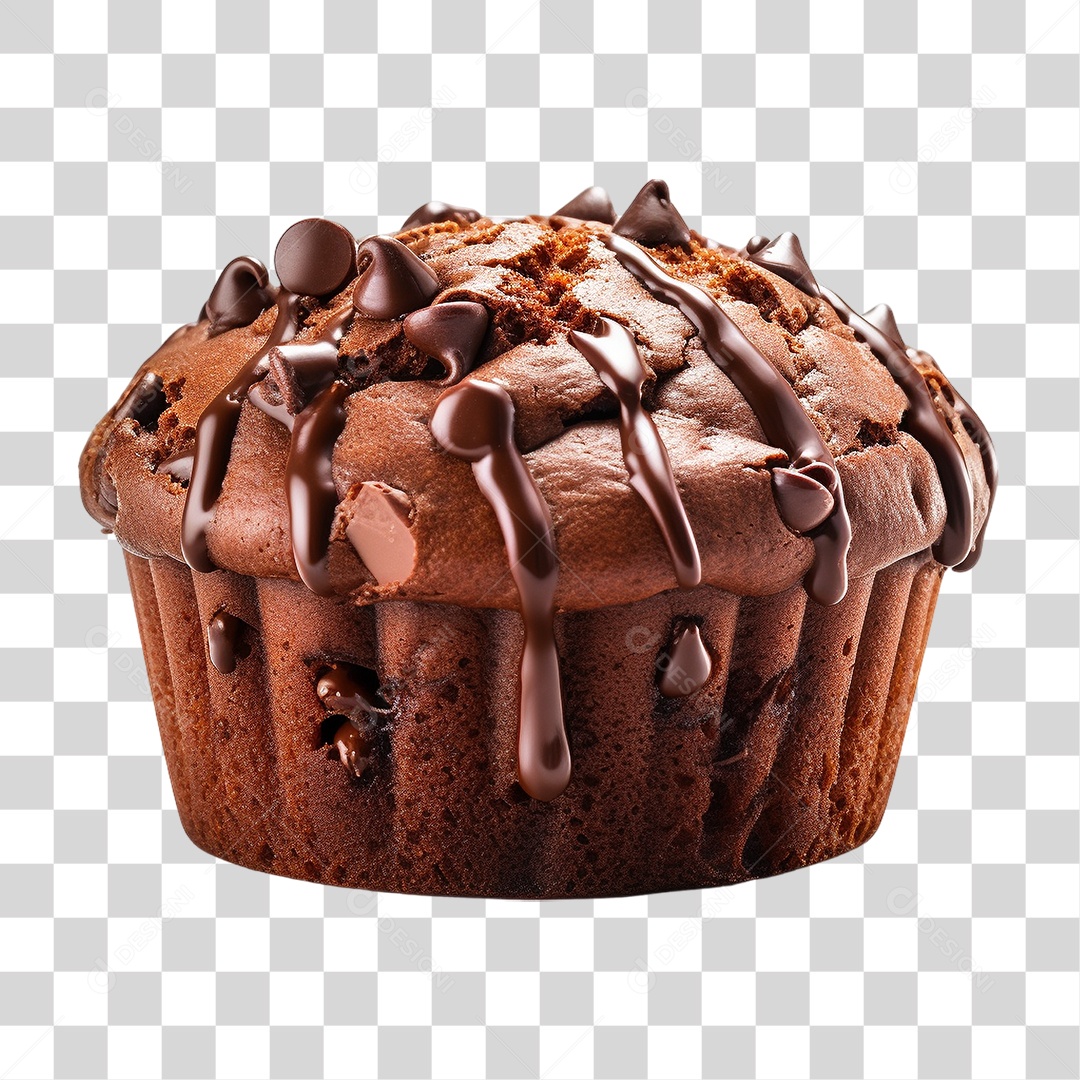 Cupcake de Chocolate PNG Transparente