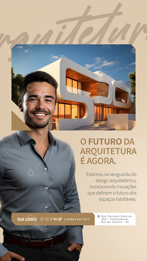 Story Arquitetura o Futuro é Agora Social Media PSD Editável