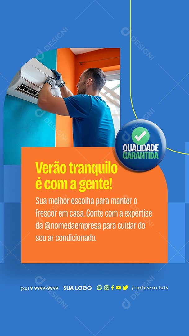 Story Verão Tranquilo é com a Gente sua Melhor Escolha para Manter o Frescor Social Media PSD Editável