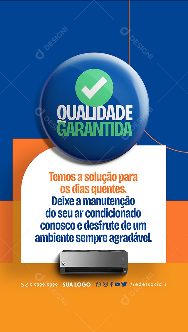 Story Ar Condicionado Deixe a Manutenção Conosco Social Media PSD Editável