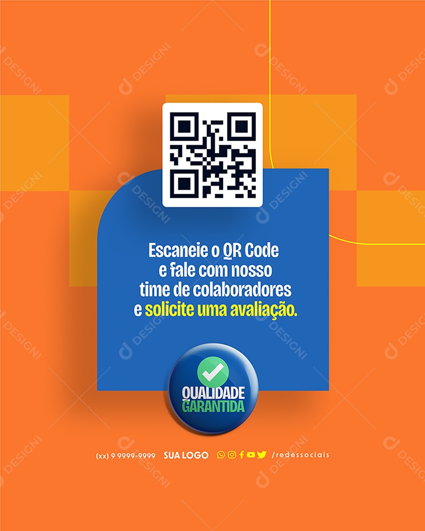 Escaneie o QR Code e Fale com Nosso Time de Colaboradores Social Media PSD Editável
