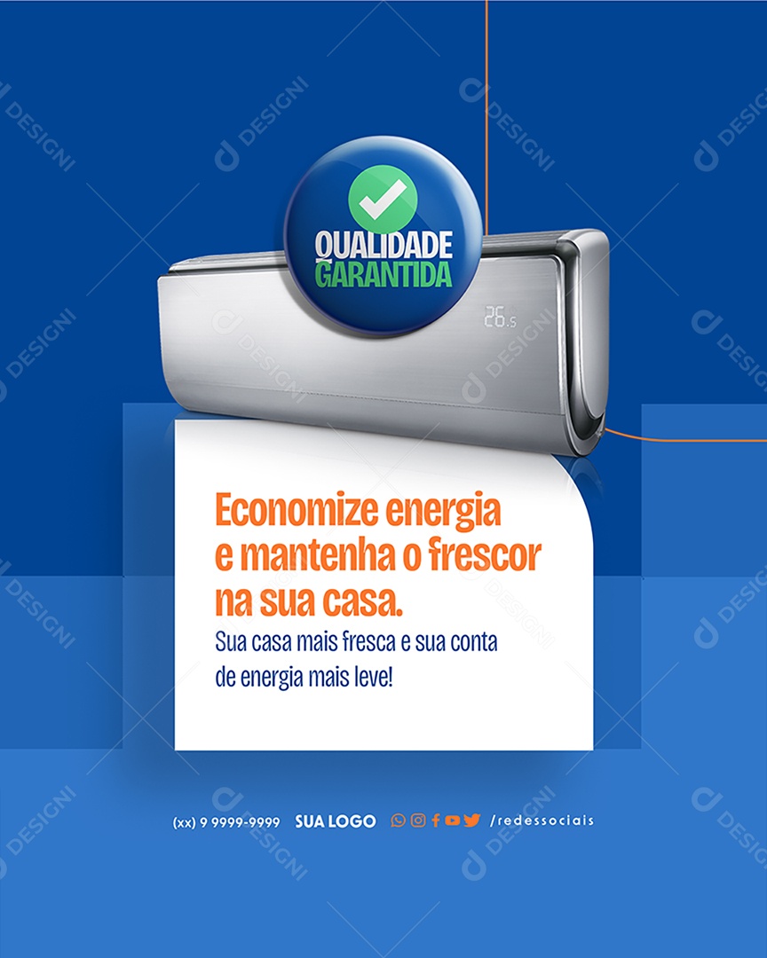 Ar Condicionado Economize Energia e Mantenha o Frescor Social Media PSD Editável