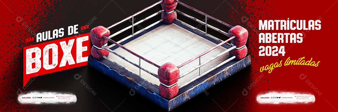 Carrossel Aulas de Boxe Matrículas Abertas 2024 Social Media PS Editável