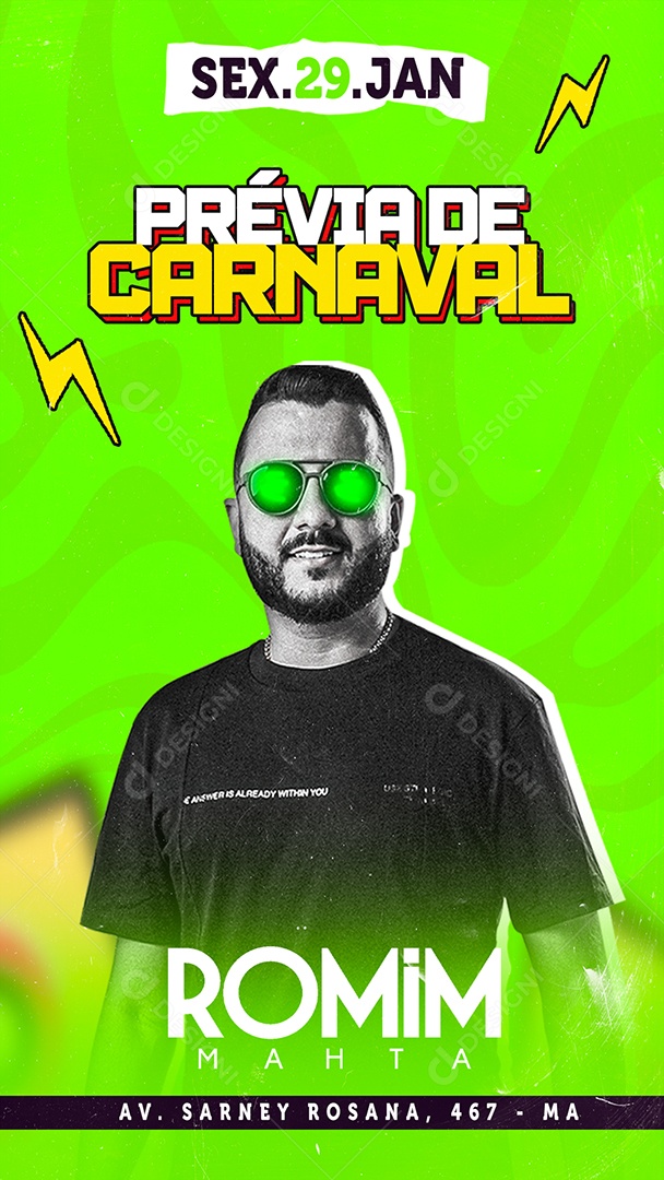Flyer Romim Mahta Prévia De Carnaval Social Media PSD Editável
