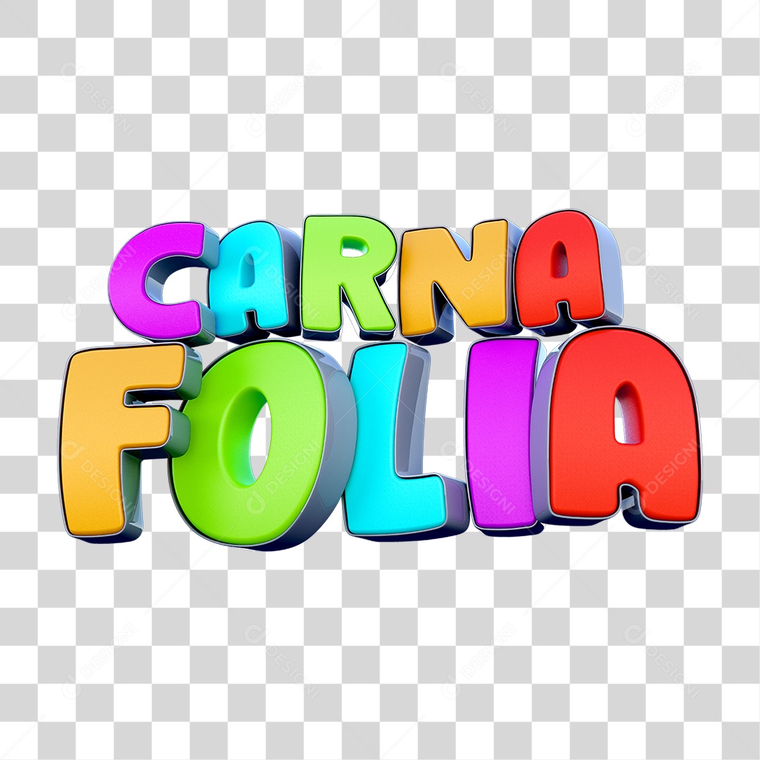 Texto 3D Carna Folia PNG Transparente