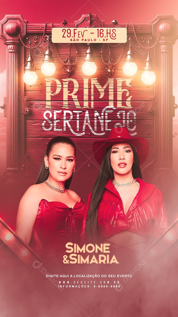 Story Flyer Prime Sertanejo Simone e Simaria Social Media PSD Editável