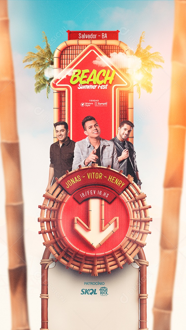 Story Flyer Carnaval Beach Summer Fest Jonas Esticado Vitor Fernandes Henry Freitas Social Media PSD Editável