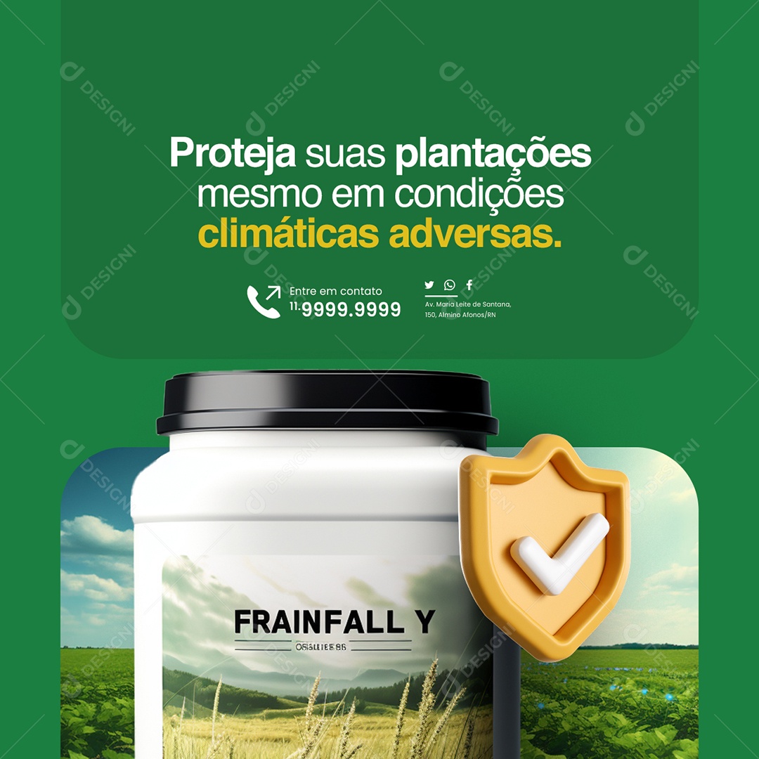 Agrícola Proteja suas plantações mesmo em condições Social Media PSD Editável