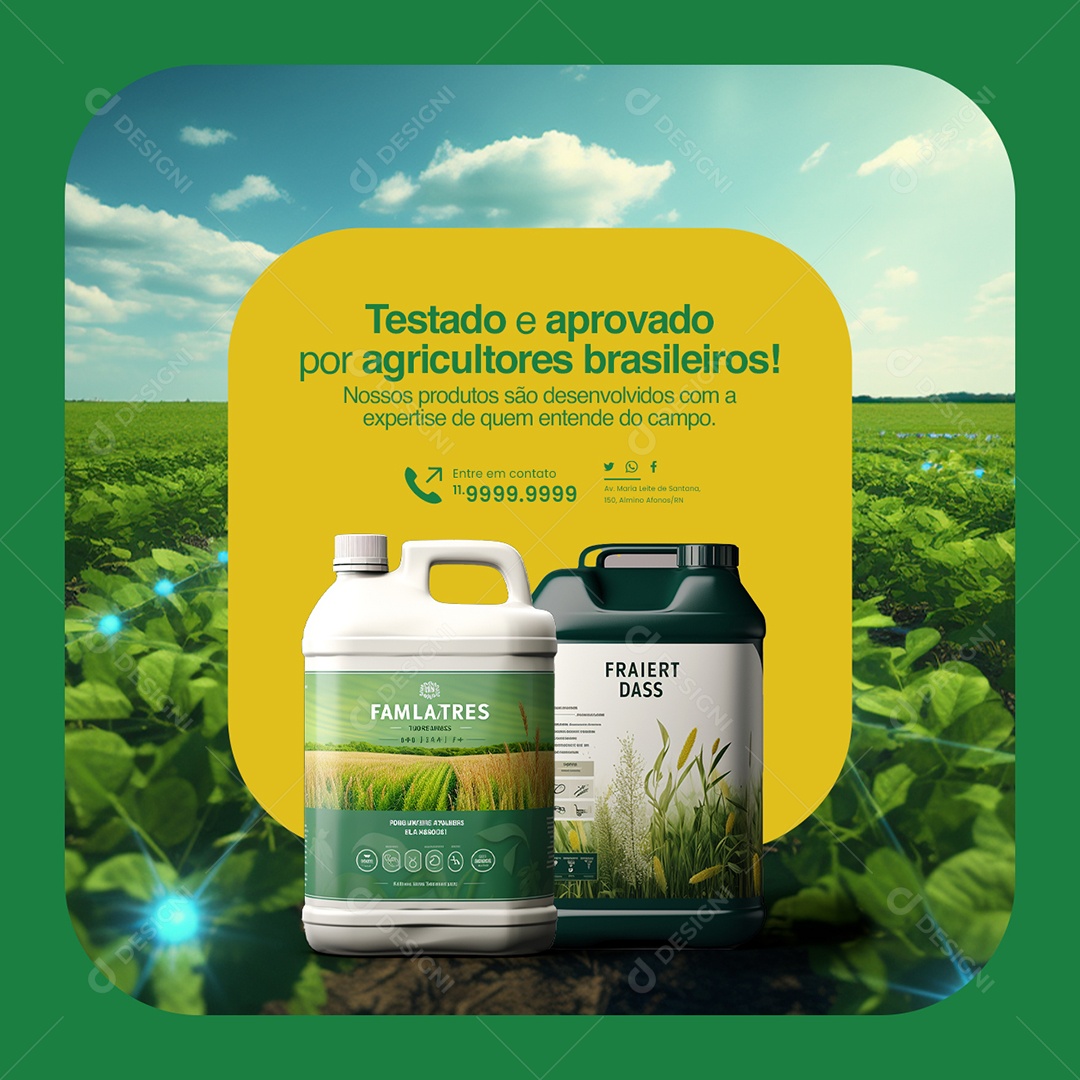 Agrícola Testado e aprovado por agricultores brasileiros Social Media PSD Editável