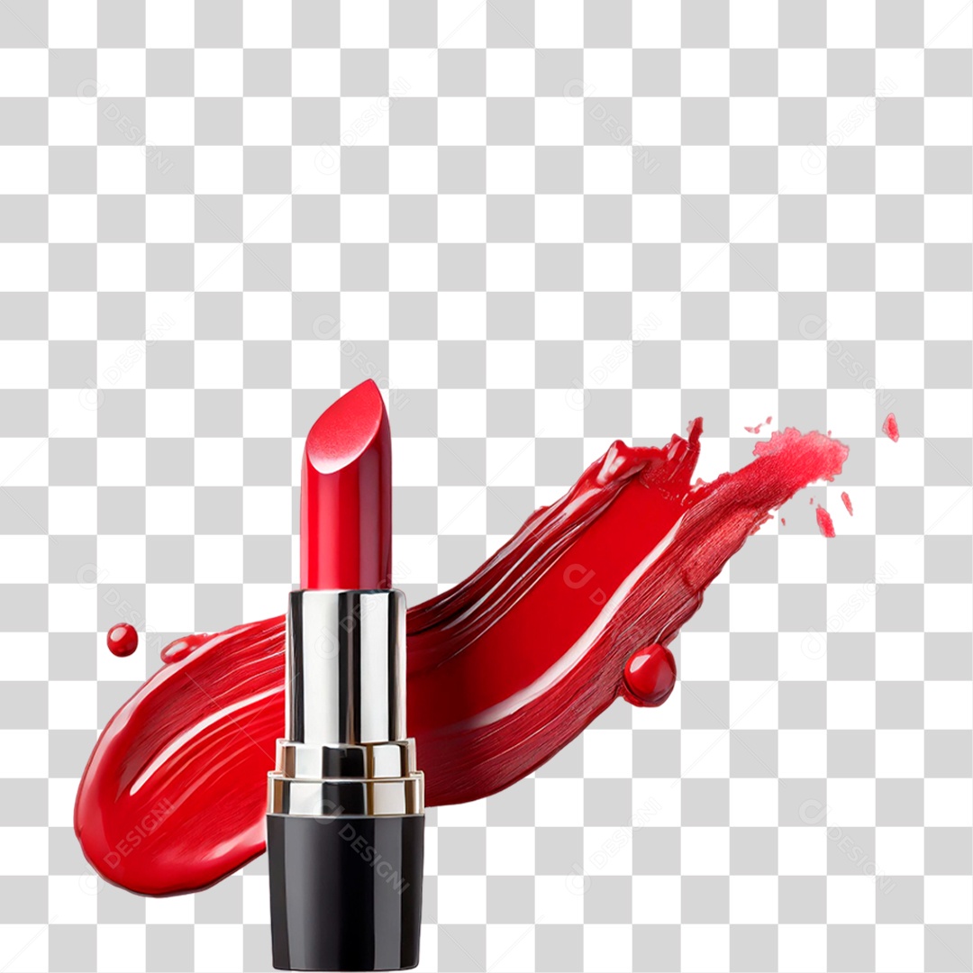 Batom Vermelho PNG Transparente