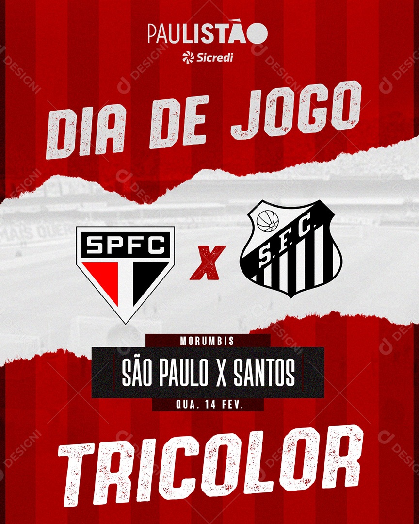 Social Media Futebol São Paulo X Santos Paulista PSD Editável