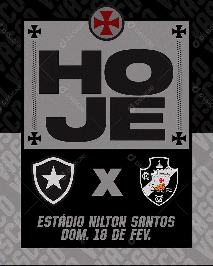 Social Media Partida de Futebol Botafogo X Vasco PSD Editável
