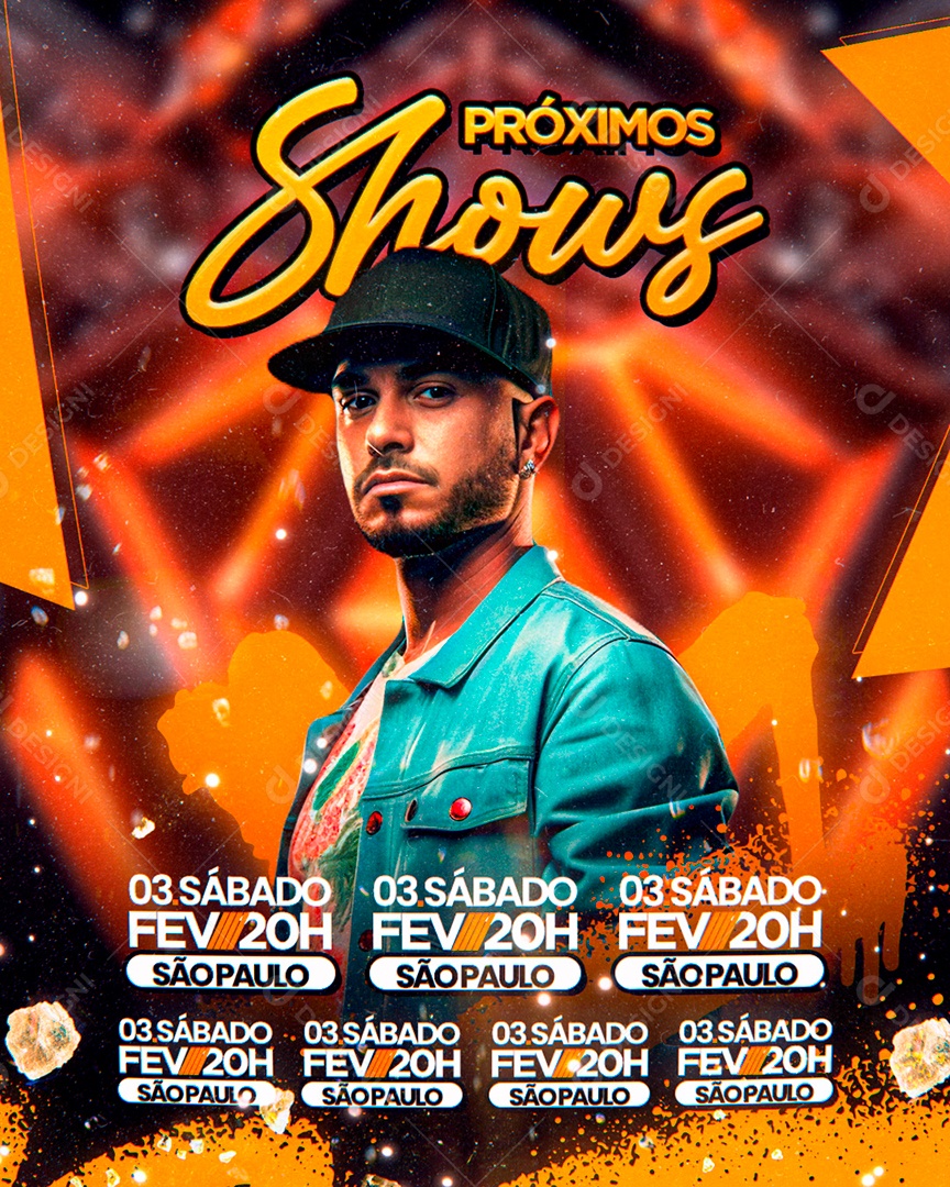 Flyer Próximos Shows Sábado Social Media PSD Editável