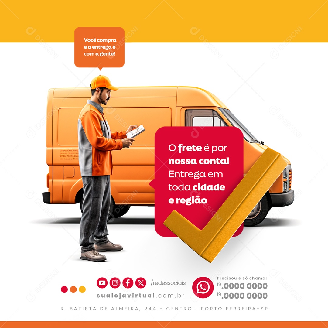 Casa de Tintas O frete é por nossa conta Social Media PSD Editável