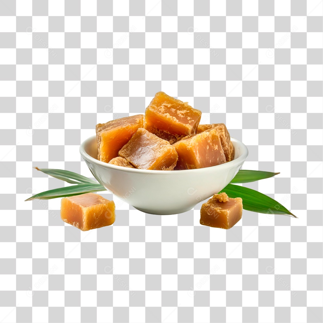 Tigela com Pedaço de Açúcar Mascavo PNG Transparente
