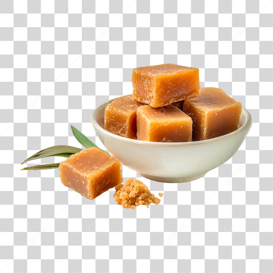 Tigela com Pedaço de Açúcar Mascavo PNG Transparente