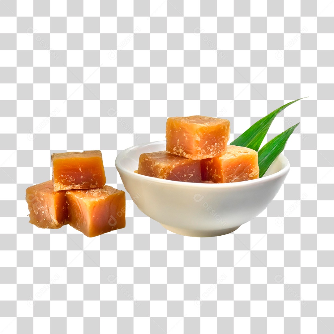 Tigela com Pedaço de Açúcar Mascavo PNG Transparente