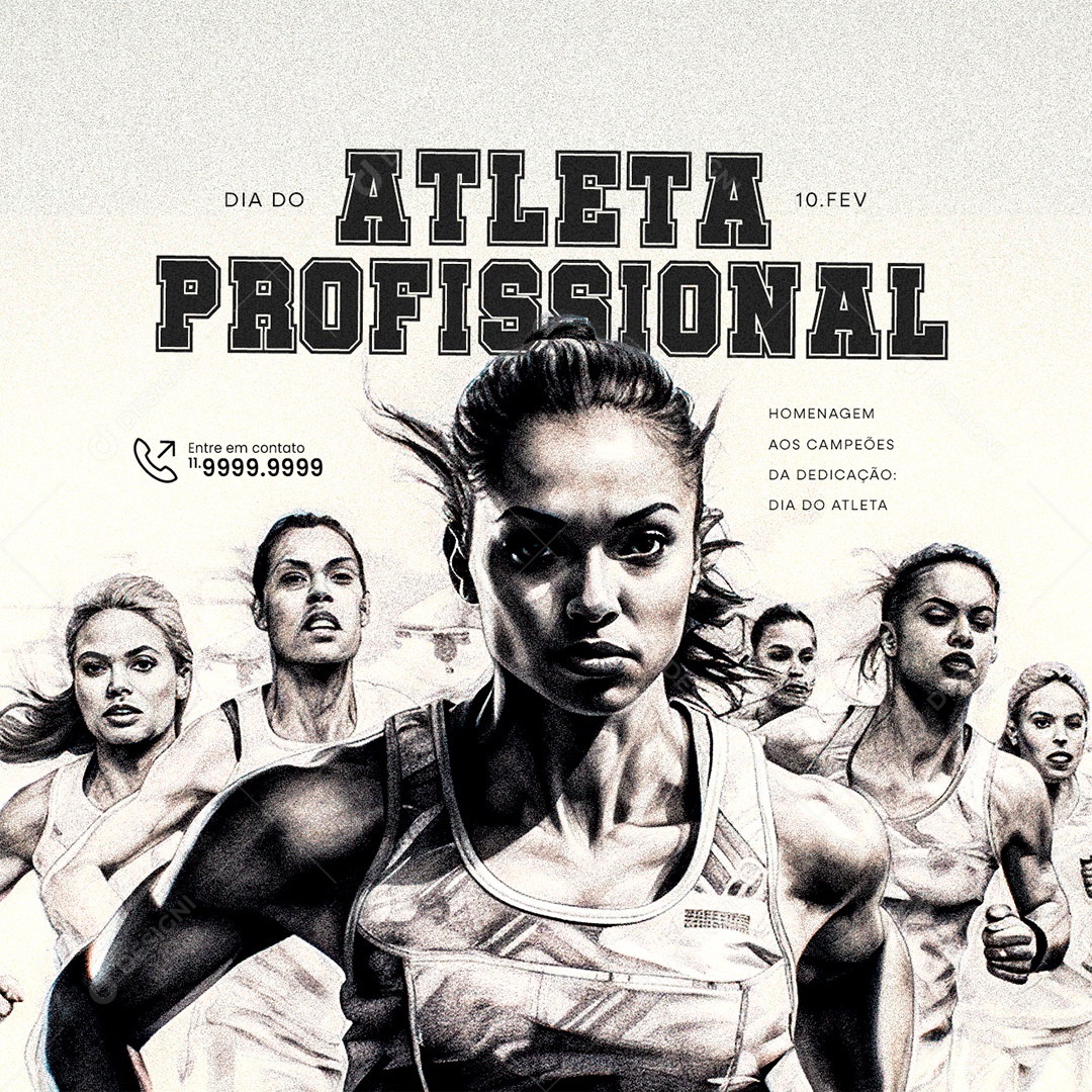 Dia do Atleta Profissional 10 De Fevereiro Homenagem aos Campeões Social Media PSD Editável