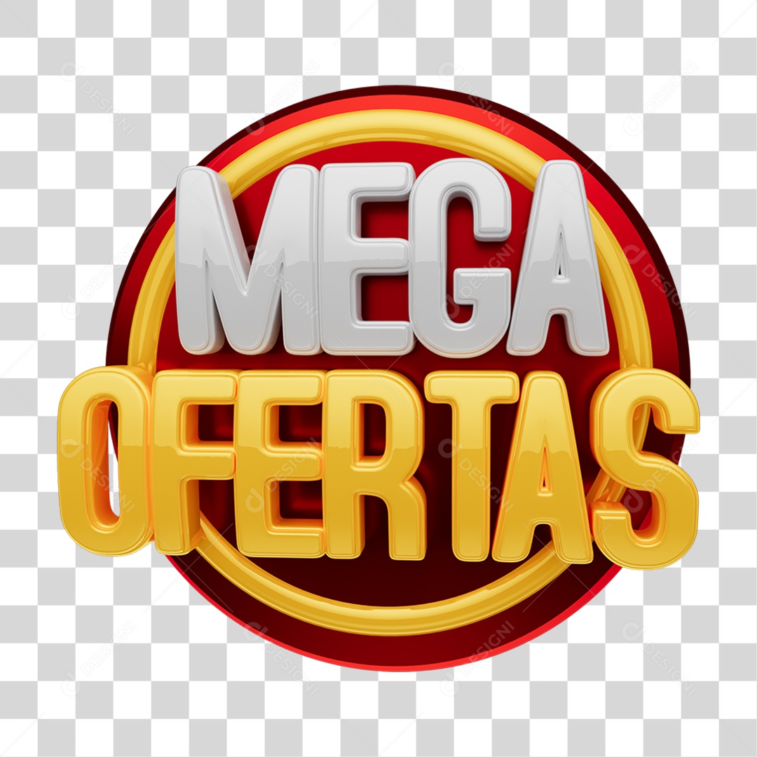 Selo 3D Mega Ofertas PNG Transparente