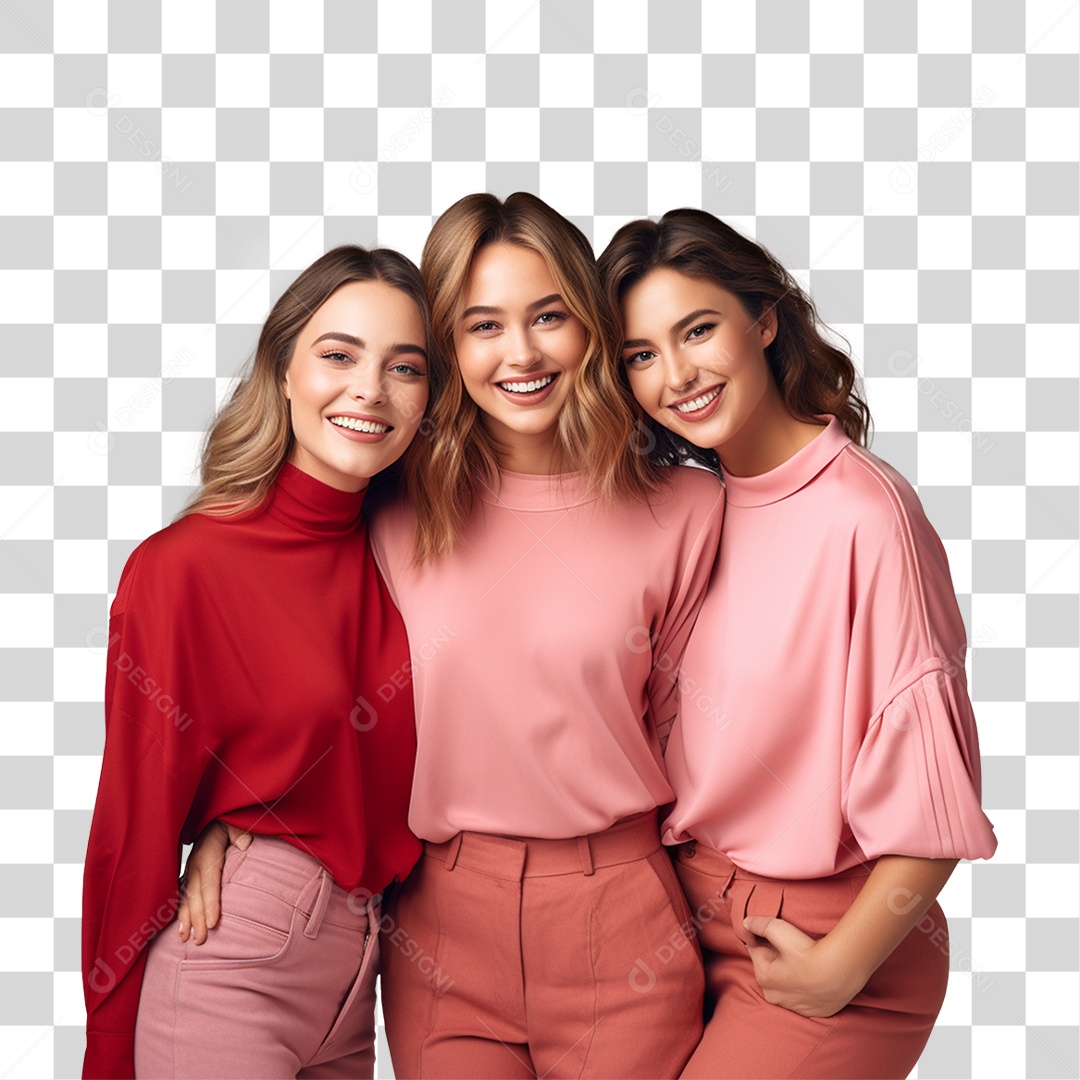 Mulheres de Vermelho PNG Transparente