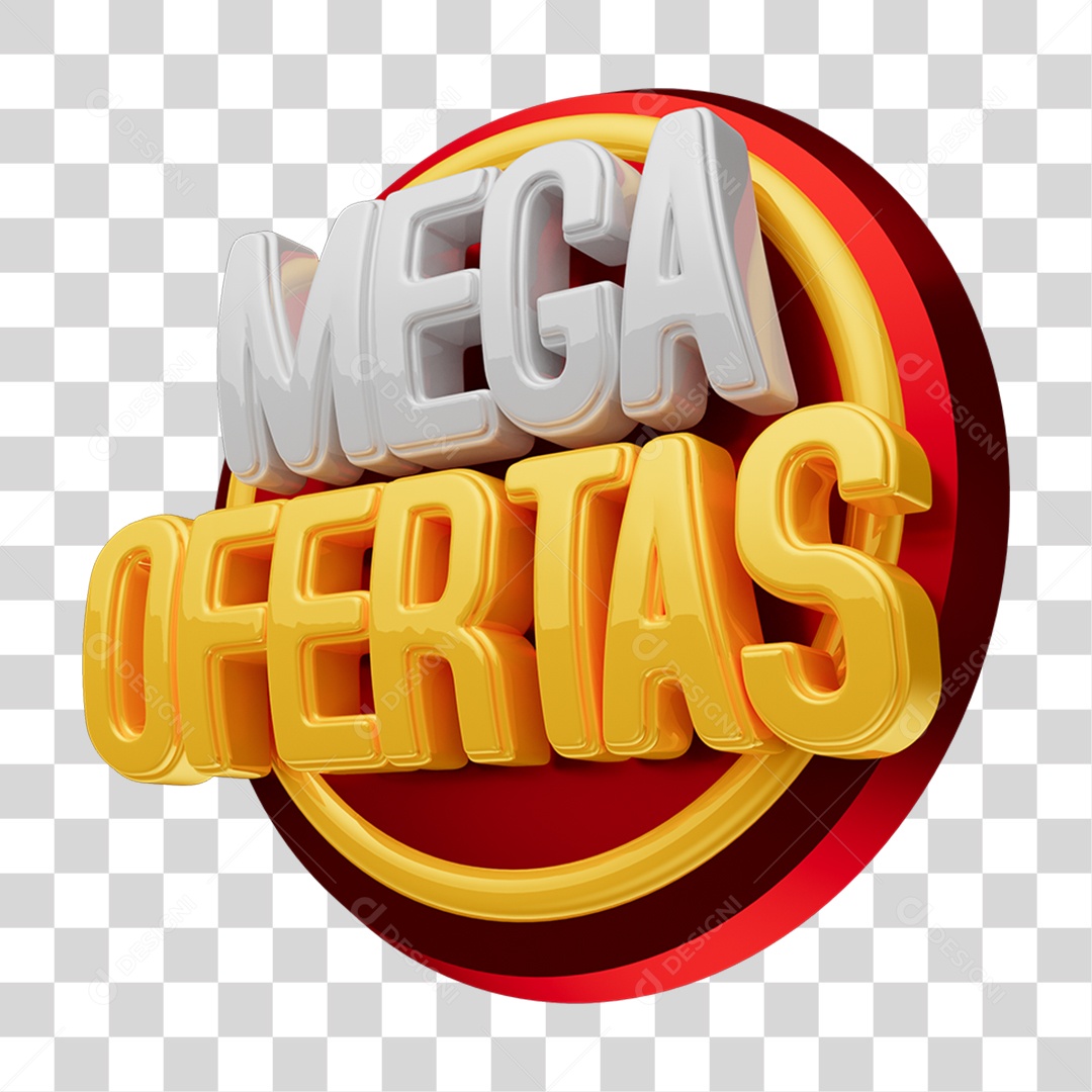 Selo 3D Mega Ofertas PNG Transparente