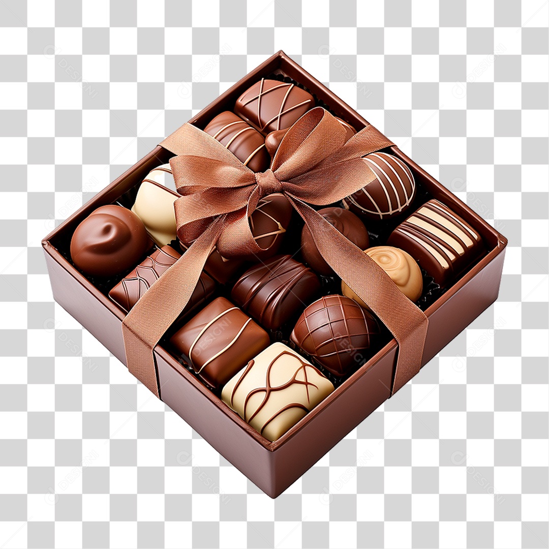 Caixa de Chocolate PNG Transparente