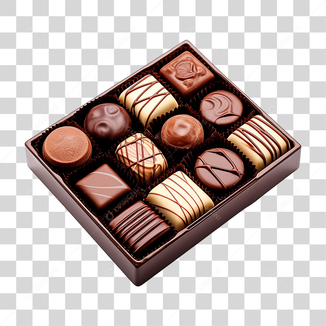 Caixa de Chocolate PNG Transparente