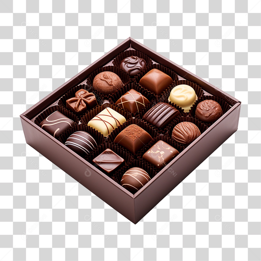 Caixa de Chocolate PNG Transparente