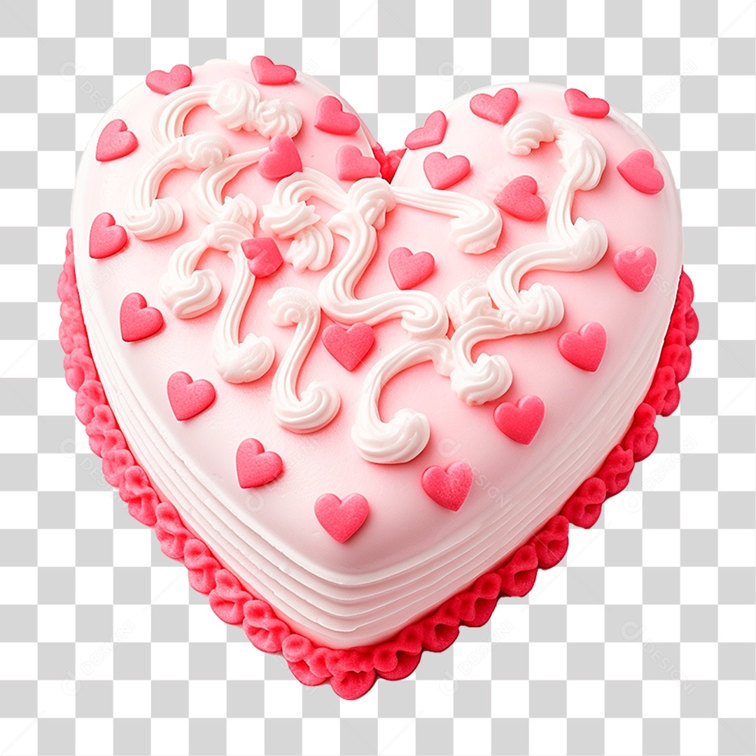 Bolo em Formato de Coração PNG Transparente