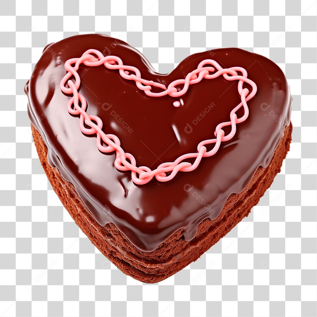 Bolo em Formato de Coração PNG Transparente