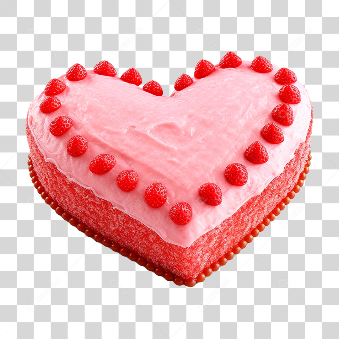 Bolo em Formato de Coração PNG Transparente