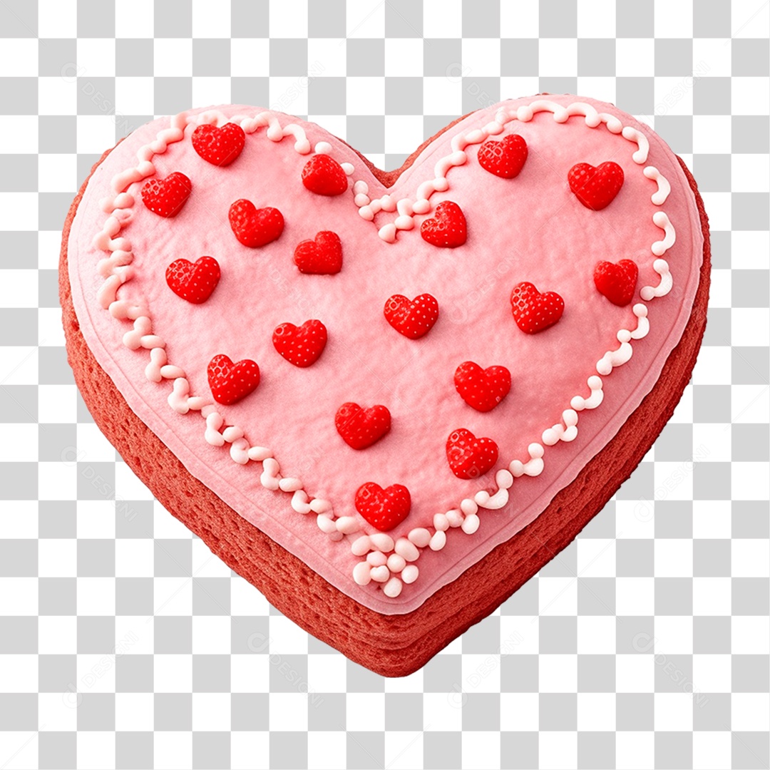 Bolo em Formato de Coração PNG Transparente