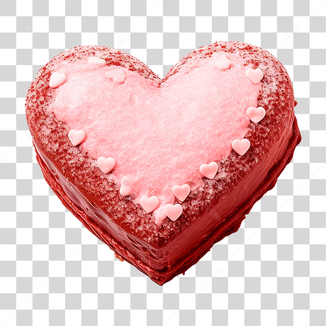 Bolo em Formato de Coração PNG Transparente