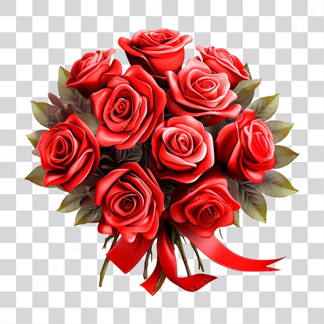 Buquê de Rosas PNG Transparente