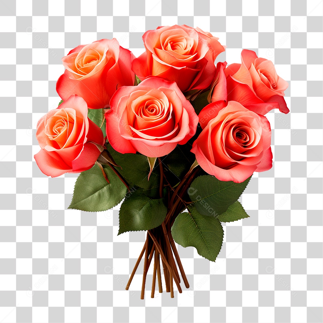 Buquê de Rosas PNG Transparente