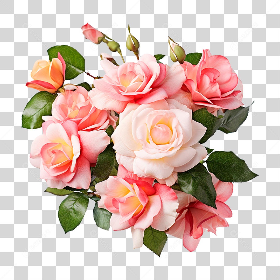 Buquê de Rosas PNG Transparente