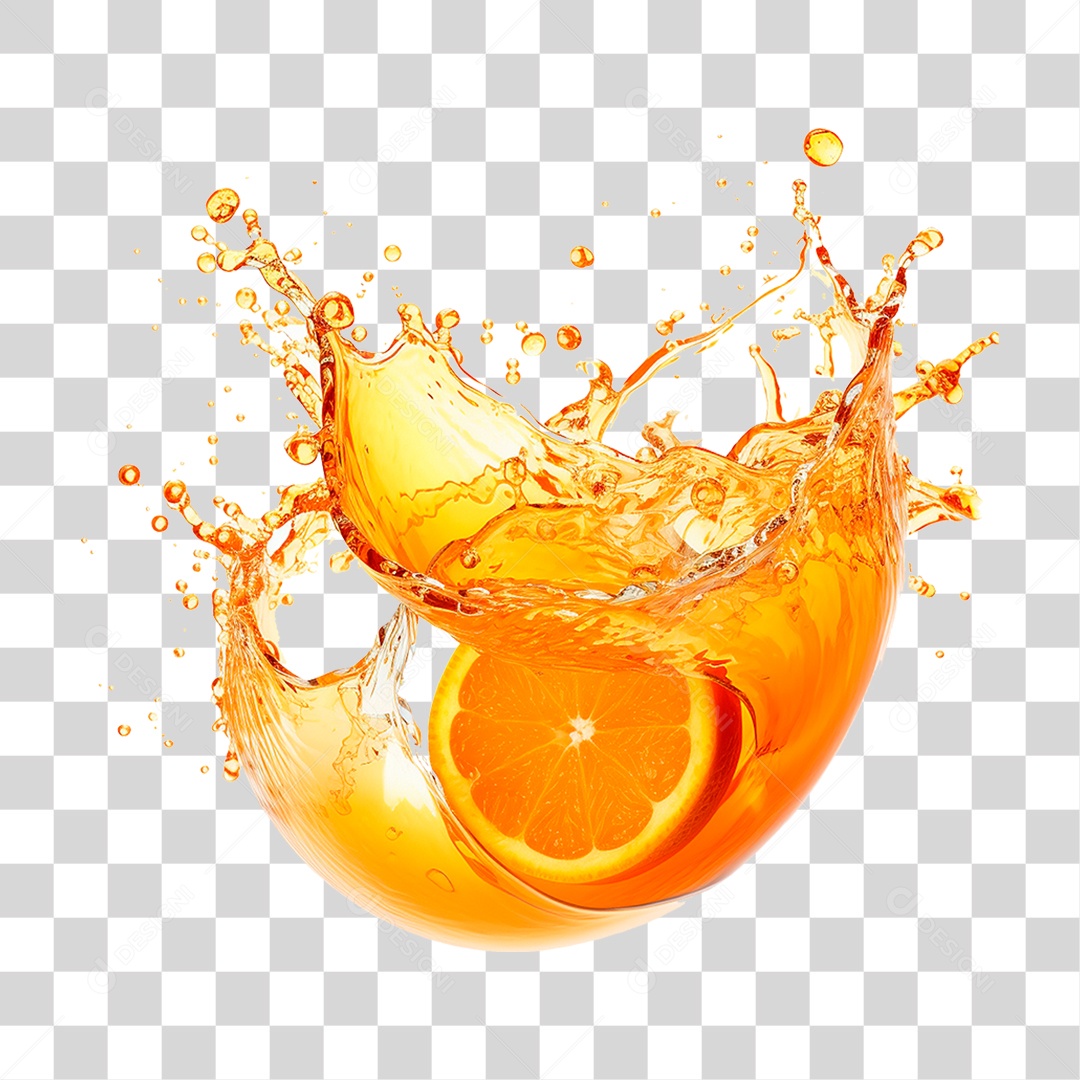 Splash de Laranja PNG Transparente