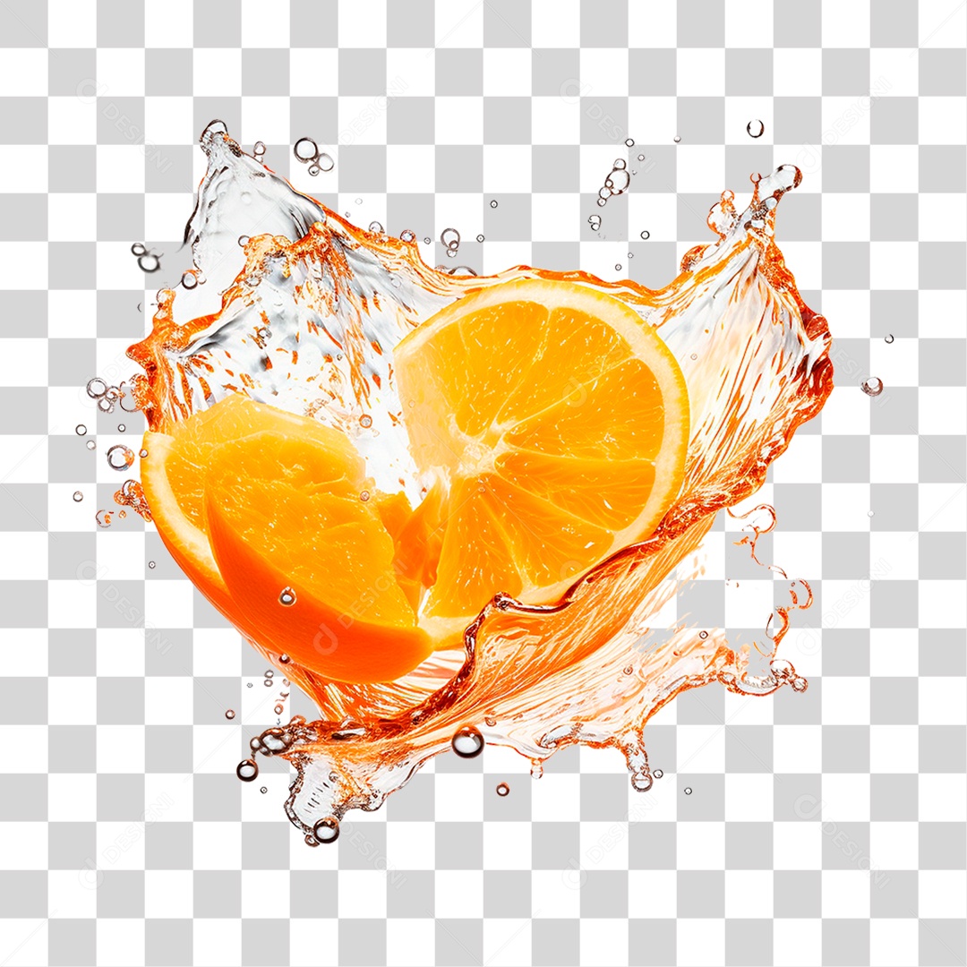 Splash de Laranja PNG Transparente
