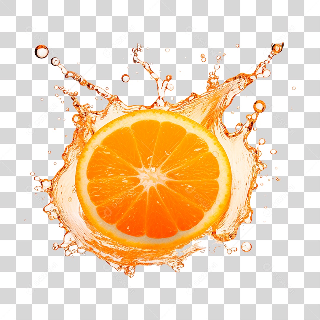 Splash de Laranja PNG Transparente