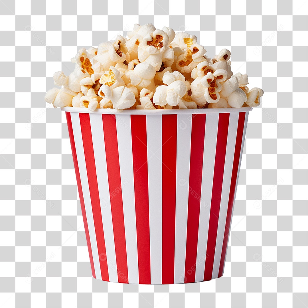 Balde Copo de Pipocas PNG Transparente
