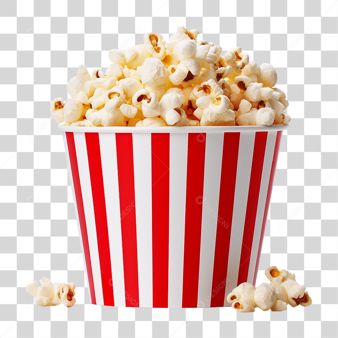Balde Copo de Pipocas PNG Transparente