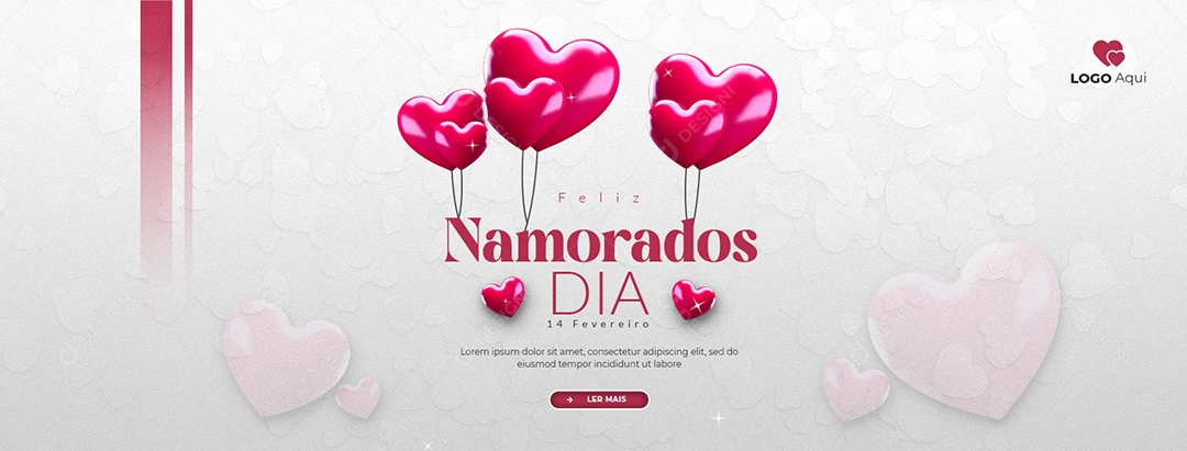 Social Media Banner Dia dos Namorados 14 De Fevereiro PSD Editável
