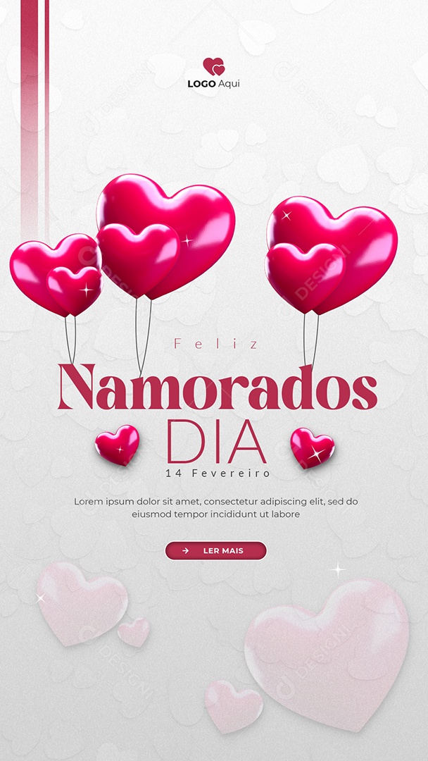 Social Media Story Dia dos Namorados 14 De Fevereiro PSD Editável