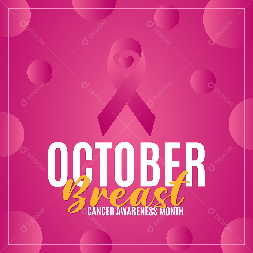 Outubro Rosa Campanha Contra Câncer de Mama Vetor EPS