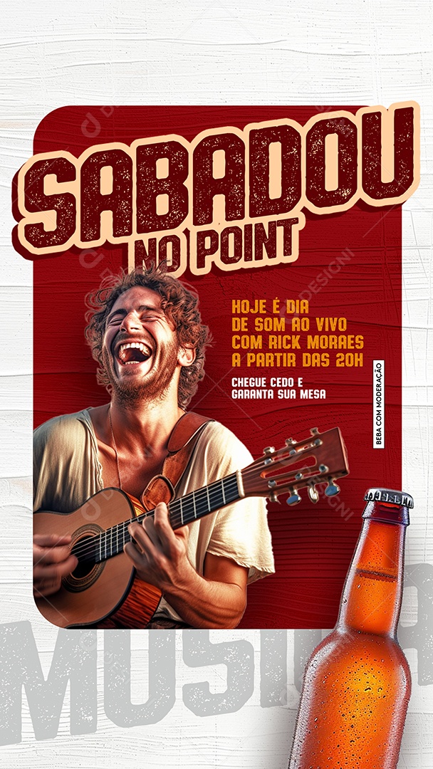 Story Sabadou no Point Hoje é Dia de Som ao Vivo Beba com Moderação Social Media PSD Editável