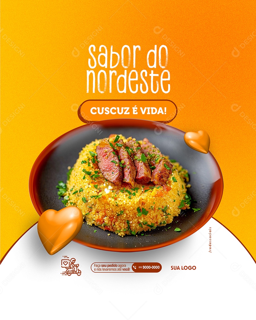 Sabor do Nordeste Cuscuz é Viida Social Media PSD Editável