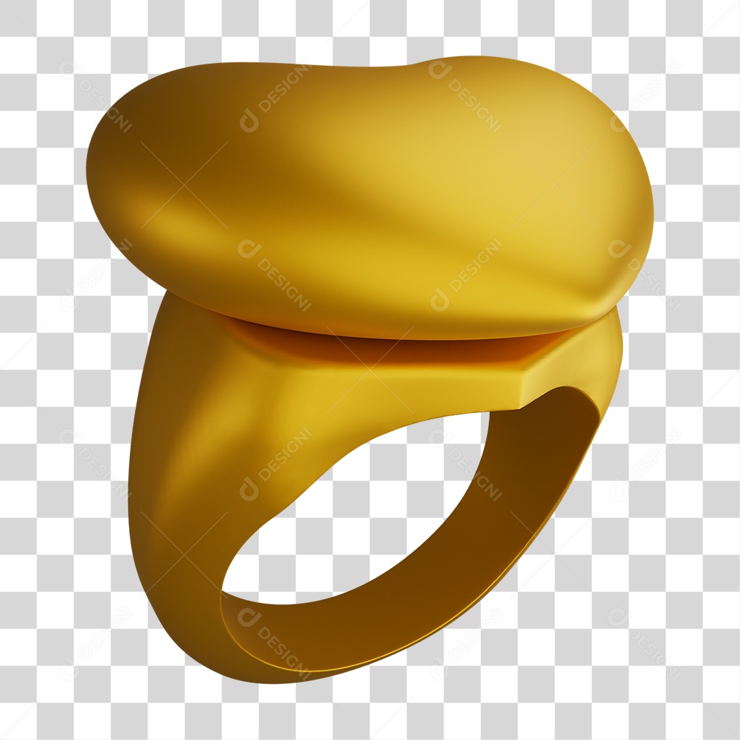 Elemento 3D Anel de Coração PNG Transparente