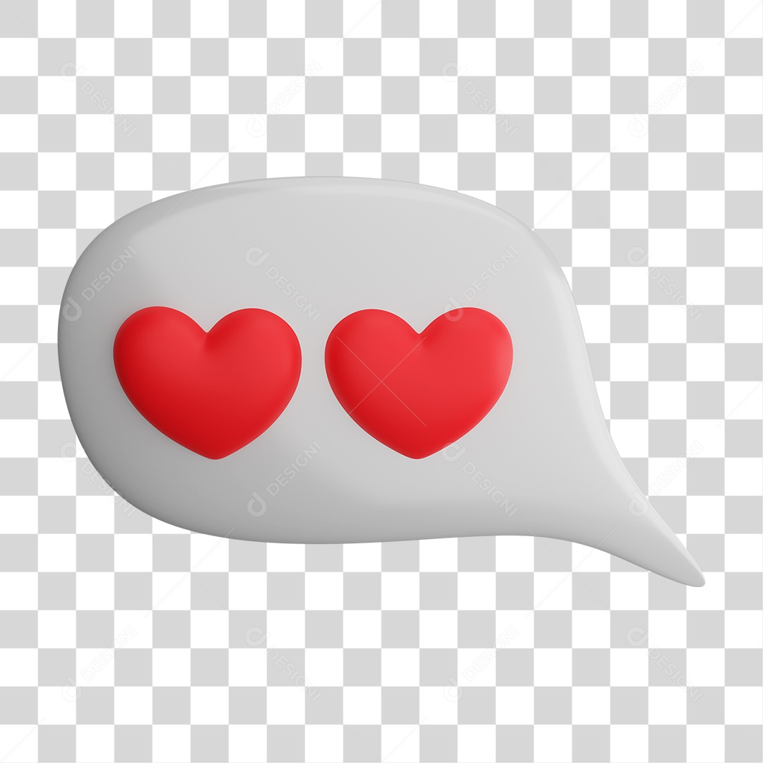 Elemento 3D Bolha de Amor PNG Transparente