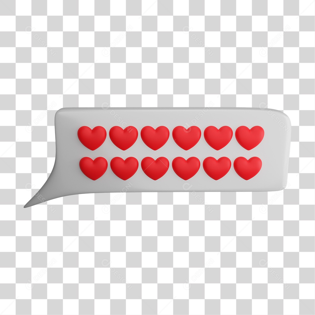 Elemento 3D Bolha de Amor PNG Transparente